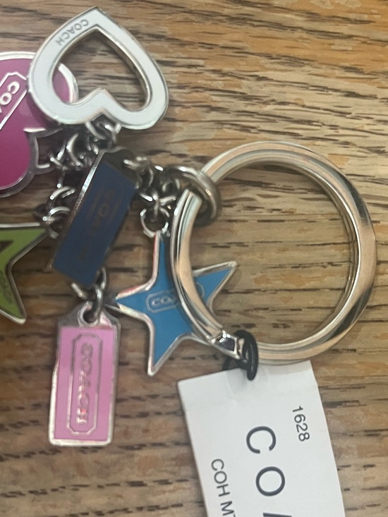 Coach Accessories - COACH Colorful Star & Heart Charm Keyring - Pink, Blue, Green style 1628